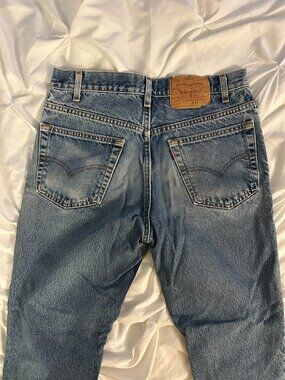 LEVI's JEANS medium blue wash boyfriend straight cut denim UNISEX